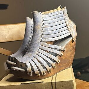 BED|STU Daisy Blue Lux Wedges